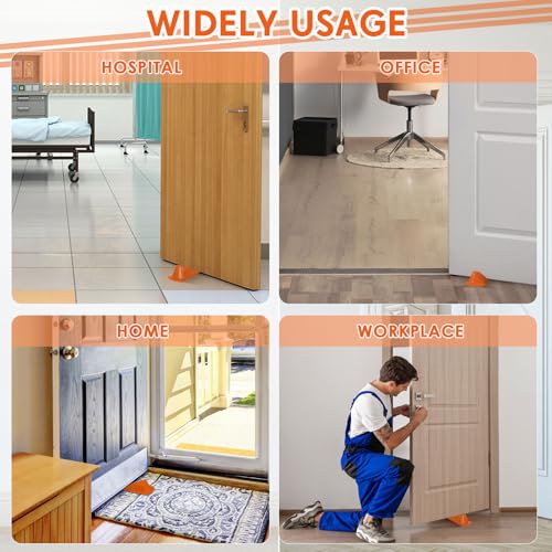 8 Pcs Heavy Duty Rubber Door Stops Wedge Stackable (8 Count)