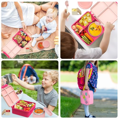 Lunch Box Kids with Thermo Insulated Lunch Bag for School (8 Count)