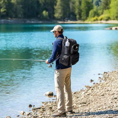 Fishing Tackle Backpack with Rod Holders