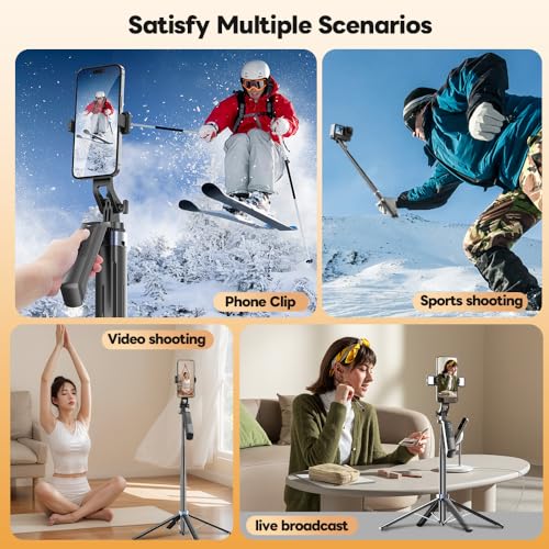 71" Selfie Stick Phone Tripod with Wireless Remote & 2 Fill Lights