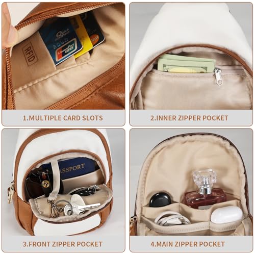 Crossbody Bags for Women Anti Theft Vegan Leather Sling Bag RFID Blocking Chest Bag for Travel