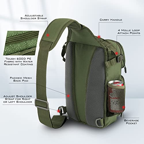 BlowBak Fishing Sling Bag With Rod Holder