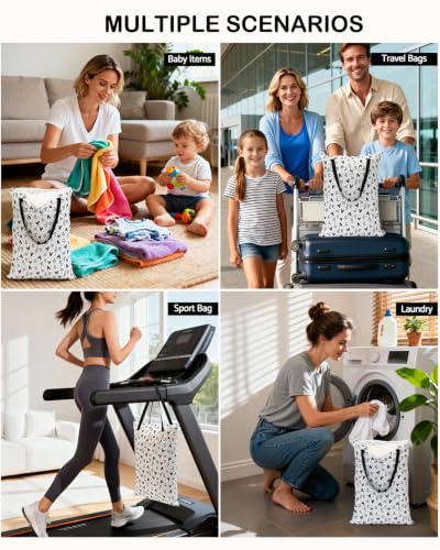 BABY 2 Pack Large Wet Dry Bag Waterproof Hanging Cloth Diaper with Double Zippered Pockets 25x18 inches 2HL04