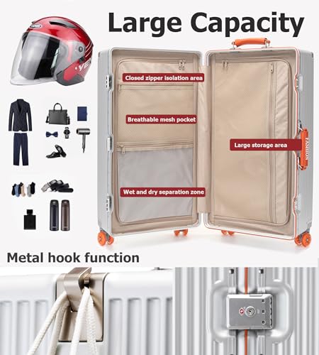 Super Large Aluminum Frame Checked Luggage
