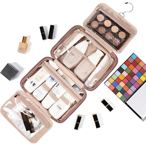 Travel Toiletry Bag for Women Hanging Organizer Makeup Case Pockets