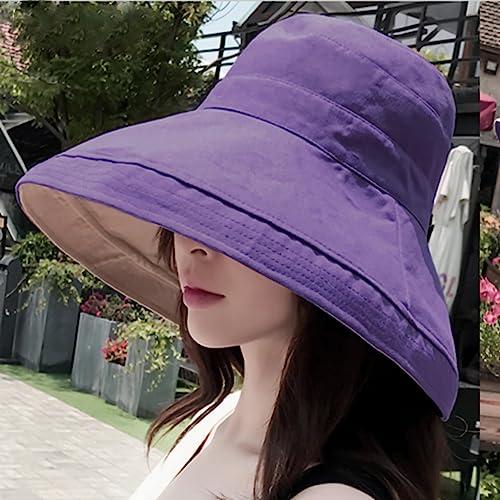 Women Summer Wide Brim Sun Hat Bucket Fishing Hats UV Protection