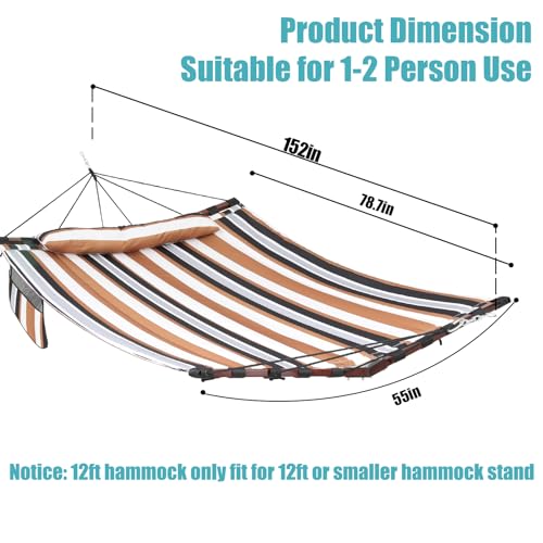 12FT 2 Person Hammock with V Shaped Spreader Bar
