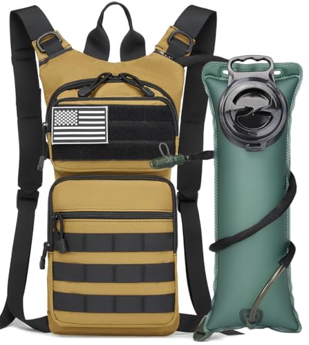 Insulated Water Hydration Pack Bag with 3L TPU Bladder Tactical Molle Hydration Backpack for Hiking Cycling Running