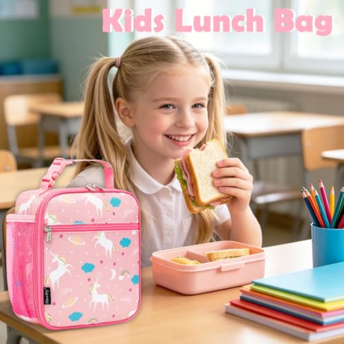 Kids Lunch box Insulated Soft Bag Mini Cooler Back to School Thermal Meal Tote Kit for Girls