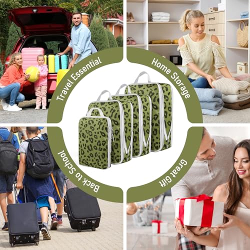 4 Set Compression Packing Cubes For Travel Bags Organizer For Luggage Suitcase Organizer