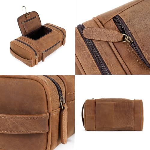 Real Leather Toiletry Bag for Men