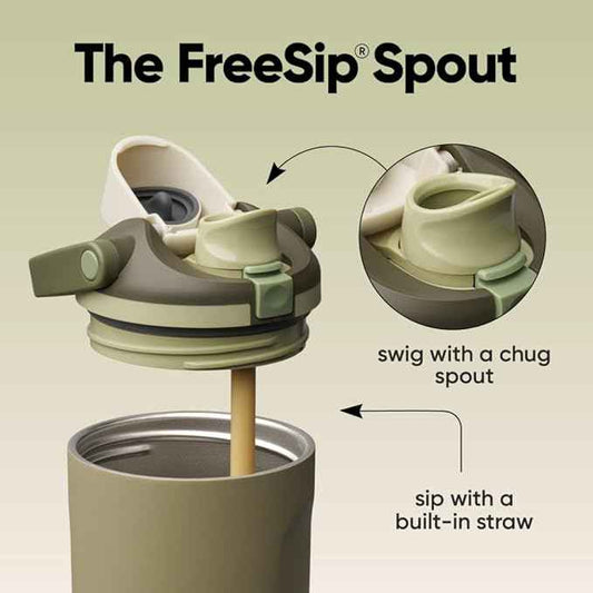 Owala FreeSip Sway Insulated Stainless Steel Water Bottle with Two-Way Spout, Built-In Straw and Bucket Handle, Made for Travel, School, and Sports, 40oz, BPA Free, Leak Proof, Off Road