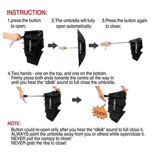 Compact Travel Umbrella Windproof Auto Open Close