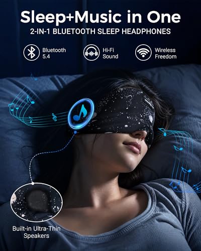 Sleep Mask Stary Bluetooth Headphones for Sleeping Side Sleeper