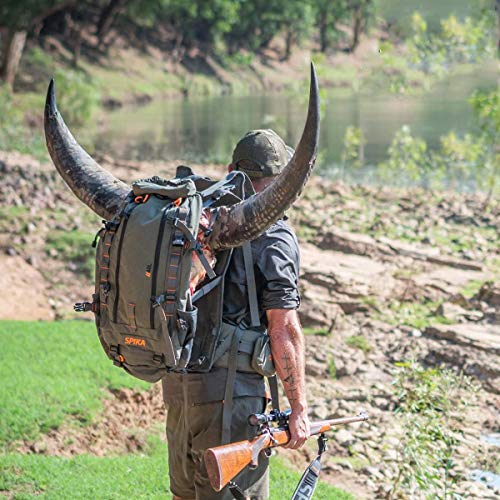 Hunting Backpack Internal Frame for Men Waterproof Hunting Pack with Rifle Holder Rain Cover Extendable 40L+ Capacity