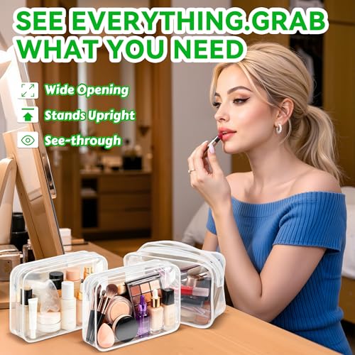 12 Pieces Clear Makeup Bags Bulk (12 Count)