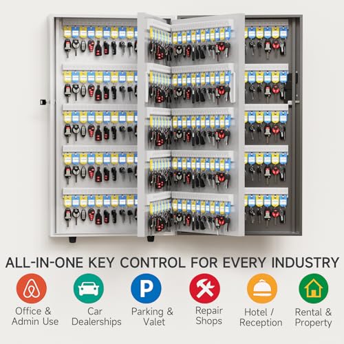 360 Key Lock Box Smart Key Organier Cabinet with Keypad & App for Office
