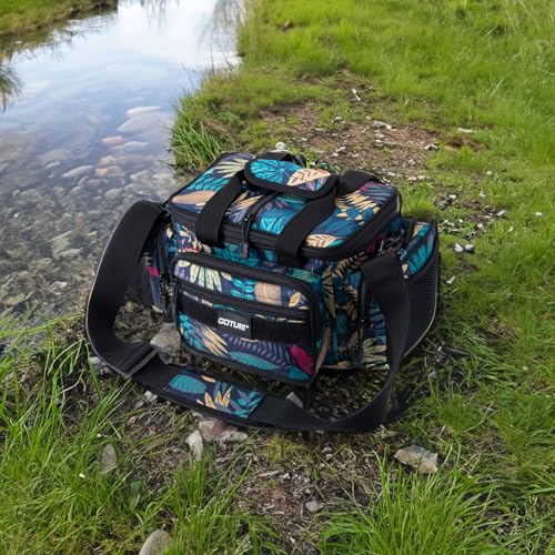 Fishing Tackle Bag with 3PCS 3600 Green Tackle Boxes (3 count)