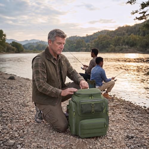 45L Fishing Backpack with Rod Holders & Built