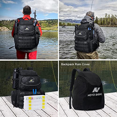 Fishing Tackle Backpack with Rod Holders