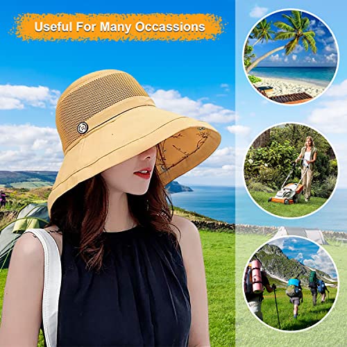 Women Summer Wide Brim Sun Hat Bucket Fishing Hats UV Protection
