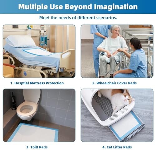 Extra Large Chucks 36"x36" 100 Count Disposable Bed Pads Heavy Duty Absorbent Elderly Adults Incontinence Bed Pads
