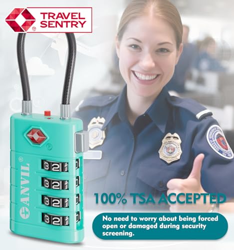 TSA Approved Luggage Locks with Search Alert Indicator (2 Count)