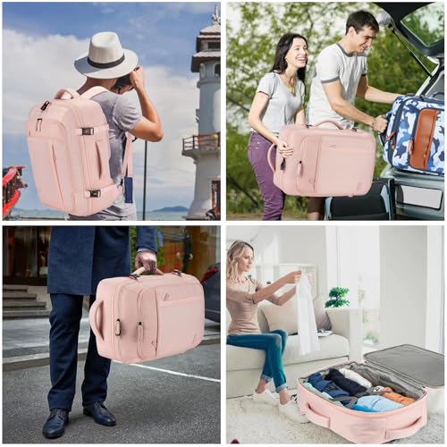 40L Expandable Carry On Travel Backpack with 4 Packing Cubes