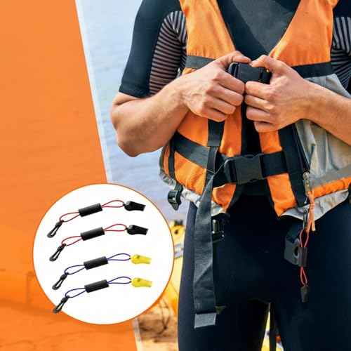 4 Pcs Marine Whistle Lanyard Float (2 Count)