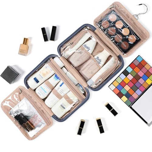 Travel Toiletry Bag for Women Hanging Organizer Makeup Case Pockets