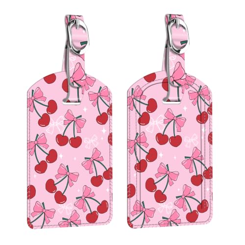 2 Pack Luggage Tags Leather Name ID Labels with Privacy Cover (2 Count)