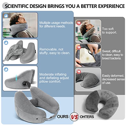 Travel Neck Pillow for Airplane Pillow Comfortably Supports Head