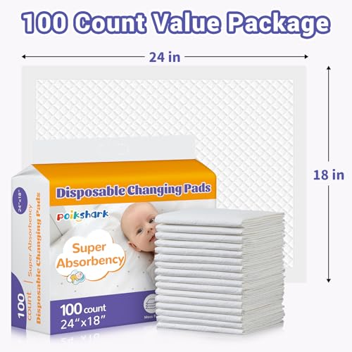 100 Pack Disposable Changing Pads for Baby (100 Count)