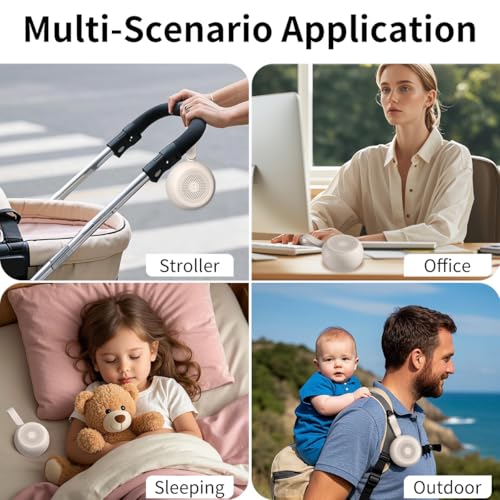 White Noise Sound Machine Portable Sleep Machine for Baby Adult with 30 Soothing Sounds 12 Night Light Colors 4 Timer Memory Function Rechargeable Noise Machines for Sleeping