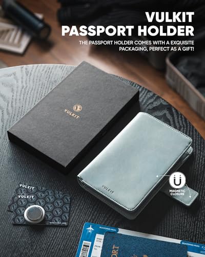 Passport Holder Compatible with Airtag Holder RFID Blocking Passport Wallet Travel Leather Passport for Women