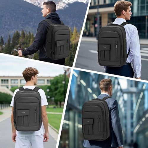 Backpack for Men Business Travel Laptop Backpack with USB Charger Lightweight Anti