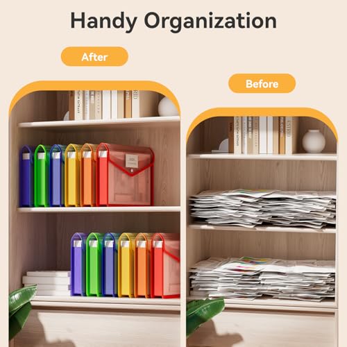 6 Pack Plastic Expanding File Folder