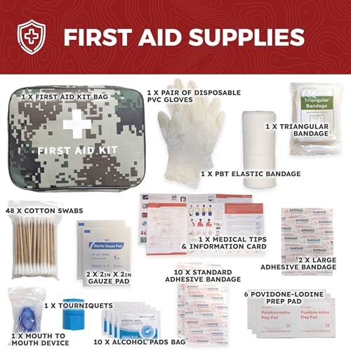 Sirius: Pre-Packed Bug Out Bag - 72 Hour Kit for 2 People - Bugout Backpack Survival Kit - Premium 50L Go Bag Tactical Backpack - Essential Bug Out Gear - Upgraded Survival Backpack (Digital Camo)