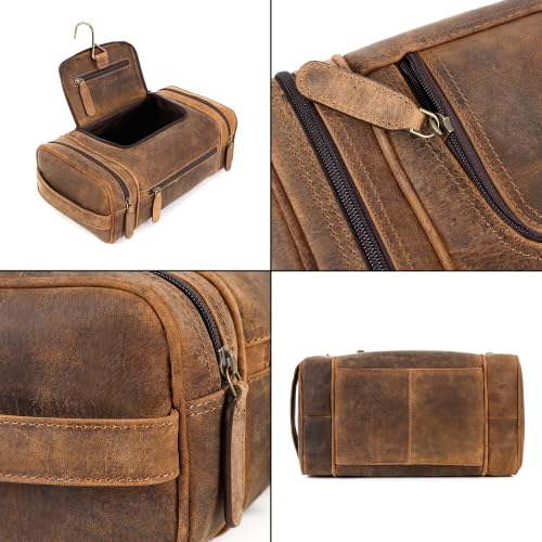 Real Leather Toiletry Bag for Men