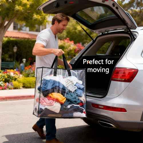 Heavy Duty Clear Wreath Storage Bag & Sturdy Moving Box Alternative (6 Count)