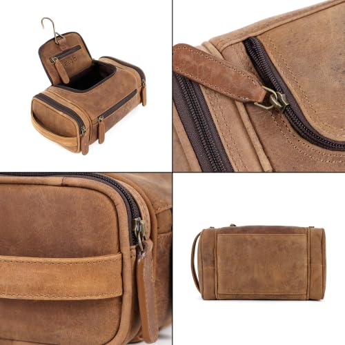Real Leather Toiletry Bag for Men