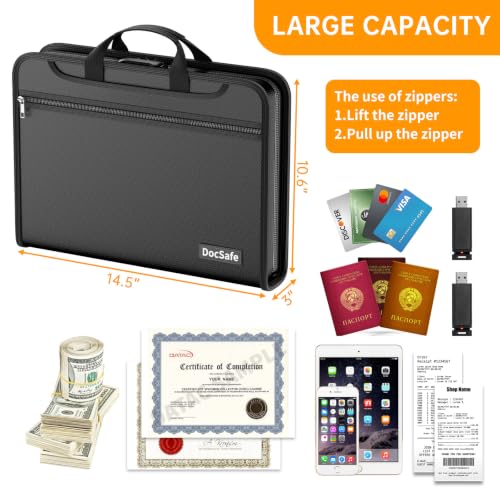 5200°F Accordion File Organizer with Lock