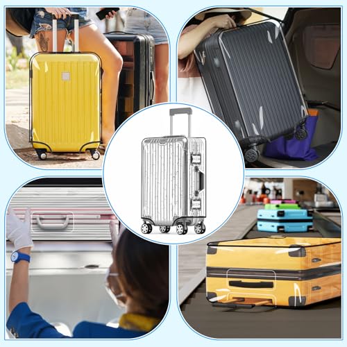 Clear PVC Suitcase Cover Protectors 24 Inch Luggage Cover for Wheeled Suitcase 24''