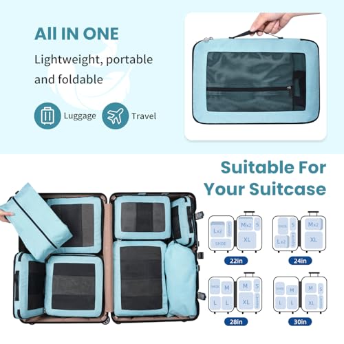 Compression Packing Cubes for Travel (8 Count)