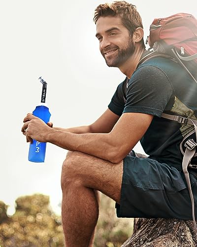 TPU Running Water Bottle with Straw for Hydration Vest Pack BPA (2 Count)