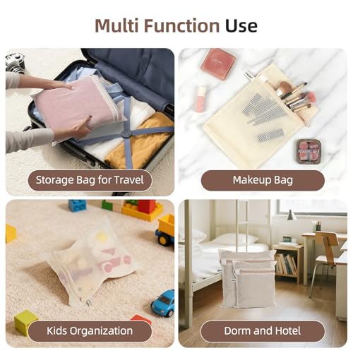 100% Cotton Mesh Laundry Bags (4 Count)