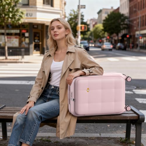 24 Inch Checked Luggage Hard Shell Suitcase Top Opening Suitcases