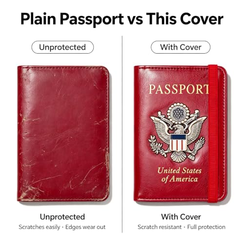 Premium Passport Holder for Travel RFID Blocking Passport Cover Slim