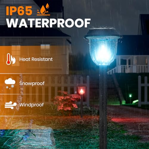 4 Pack Christmas Solar Pathway Lights Outdoor Waterproof (4 Count)