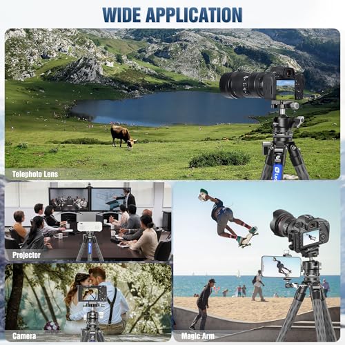 Carbon Fiber Tripod with Leveling Base for Camera